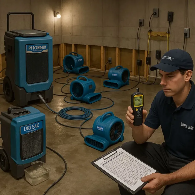 Structural Drying and Dehumidification process in Fairfax, OH